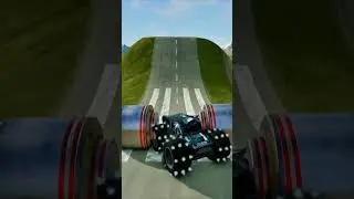 2 Hydraulic Presses Linked by Chains vs Monster Truck - BeamNG.drive