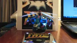 Botcon 2012 Transformers Convention Spinister displayed on levitating platform