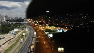 Киев. Позняки с высоты днем и ночью