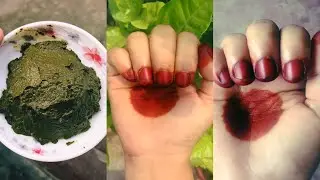 মেহেদী পাতা দিয়ে নখ গাঢ় লাল করার সহজ উপায়||Natural & long lasting deep red nail mehndi at home-100%✨