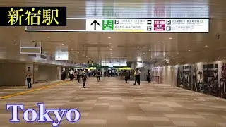 新宿駅　Tokyo Night Walking ✨4K　Shinjuku Station　　Japan🎧HQ Binaural　西新宿～新しくできた東西自由通路～東口・夜景　（新宿区）睡眠用・東京散歩