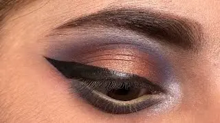 Blue & copper eye makeup | copper eye makeup look | easy spark eyeshadow look