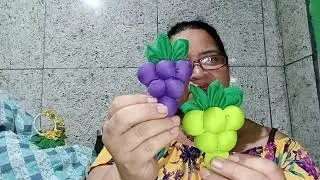 Mais um artesanato, cacho de uva🍇🍇🍃 de fuxico decoração + palavra de Deus 🙏 