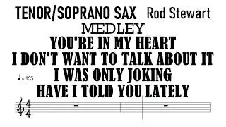 Rod Stewart Medley Tenor Soprano Sax  Sheet Music Backing Track