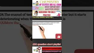 chemistry- hp tet most important question#hptet2024 #hptetnonmedical #chemistryquiz #ctet2024 #hptet