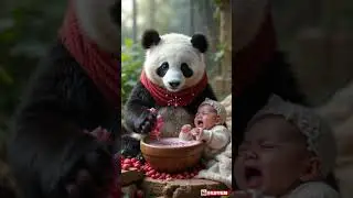 Heroic White Panda Saves Baby from Frozen River! #ytshorts #shorts #shortsfeed
