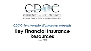 CDOC Key California Financial Cancer Resources