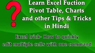How to Quickly Edit Multiple Cells with one Command