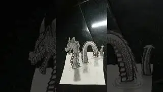 drawing of a 3d monster dragon 🐉