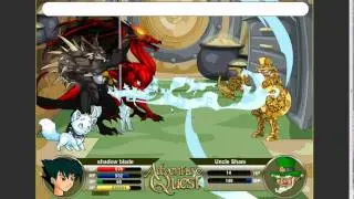 adventure quest shadow blade(level94)vs uncle sham(golden set shop included)