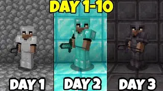 Day 1-10 Of Playing Minecraft 1 Minute A Day! Shorts Compilation