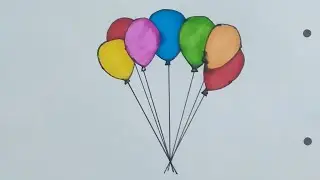 Balloons drawing, how to draw balloons #shorts