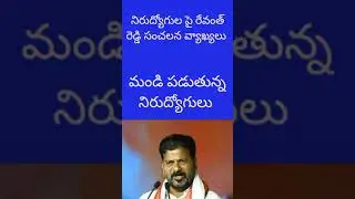 revanth reddy harsh comments on unemployed youth