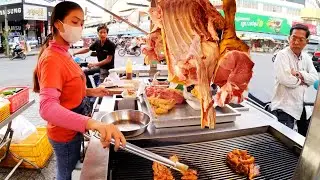 Amazing Charcoal Grilled Beef, Chicken, Duck - Most Delicious Street Food Collection, Cambodia