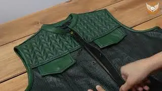 Custom Leather Vest | Custom Design with Zigzag Texture | Unique Fashion Statement
