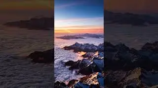 Fly through surreal mountain sunsets. #Dreamscape #ArtificialVisuals