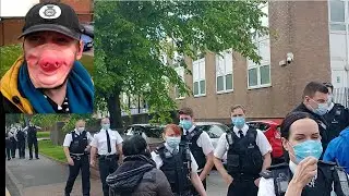 Over 20 police respond to people filming Wallasey Police Station.