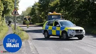 Emergency services at Cheshire country lane after crash - Daily Mail