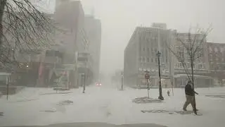 Uptown Saint John NB in a Snow Storm - Navigating a major Nor'Easter in our new Subaru Forester