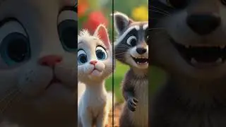 Kitty & Raccoon's Magical Butterfly Paradise! 🐱🦝🦋#CuteAnimals #KittyAdventure #ai #animation #Kitty