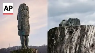Melania Trump's statue disappears in her home town in Slovenia