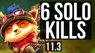TEEMO vs SETT (TOP) | Rank 3 Teemo, 6 solo kills, Godlike | EUW Grandmaster | v11.3
