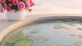 Relaxing Pink Flowers & Flowing Water 🌸💧