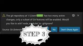 The Git repository has too many active changes, only a subset of git features will be enabled