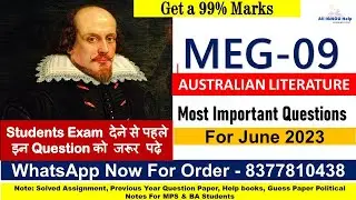 MEG-09 Important Questions |Australian literature_Campbell&rsquo;s poetry|Henry Lawson as short story
