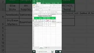 Supply Inventory Sheet in Excel #excel #exceltricks