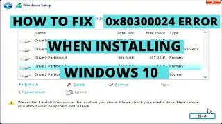 HOW TO FIX 0x80300024 Error when installing Windows 10
