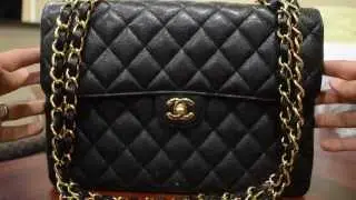 Pre-owned Authentic Chanel Caviar Jumbo Flap Handbag