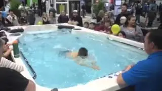 Hydropool Swim Demo at Jacuzzi Manitoba booth