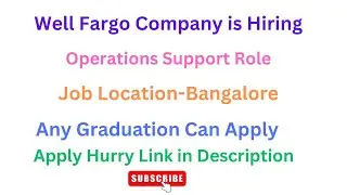Well Fargo company is hiring Associate Operations Processor. Bangalore Jobs .  DegreeJobs .IT Jobs