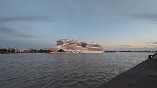 Cruise Ship Passing the Jacques Chaban-Delmas Bridge in Bordeaux