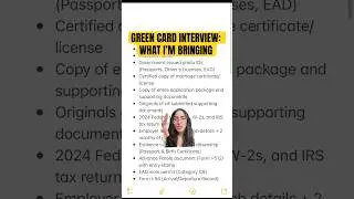 Green card interview: What I&rsquo;m Bringing 📑 Marriage Based #immigration #greencard een