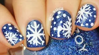 Как нарисовать снежинку на ногтях от руки (ОЧЕНЬ ЛЕГКО!!) || КЕЛЛИ МАРИССА