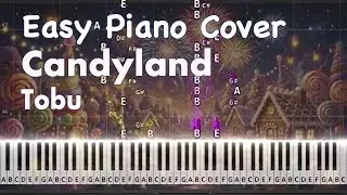Tobu - Candyland | Easy piano Tutorial with Sheet Music ( for small hands)