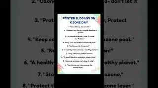 Poster Slogans on Ozone Day/Ozone Day poster slogans/Ozone day/best slogans on Ozone day/Ozone day