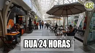 CAMINHANDO NA RUA 24 HORAS, EM CURITIBA - PR - 4K - Tour Virtual