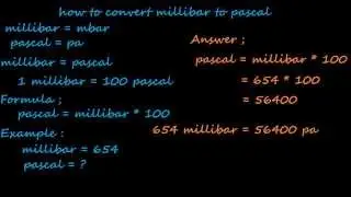 how to convert millibar to pascal - pressure converter