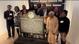 A historical marker from the site of a lynching in southern Georgia is now on display in Atlanta.
