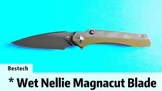 Bestech Wet Nellie MagnaCut Blade Titanium Handle Button Lock Folding Knife#edcknife #edc
