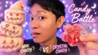 ASMR Candy Battle 🍬 Кристаллы против Восковых конфет (Звуки хруста)