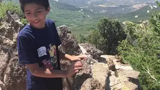 Feeding chipmunks at Lands End Observatory.