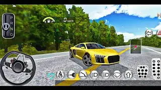 Driving New Golden AUDI R8 in Mountain - 3D Driving Class - Android Gameplay 