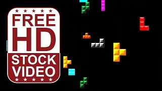 Free Stock Videos &ndash; simple tetris blog falling on black background 3D animation