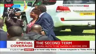 Namibian President Hage Geingob arrives at Kasarani Stadium for the inauguration ceremony