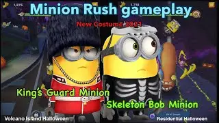 Minion Rush Gameplay Skeleton Bob Minion Vs King's Guard Volcano Island  Vs Residential Halloween