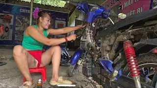 Young Girl Mechanical Genius Repairs Old Motorbike and Turns It Brand New #viral #diy #tranding